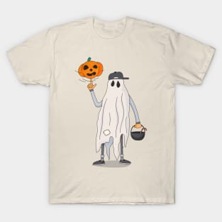 Halloween spooky ghost with pumpkin head T-Shirt